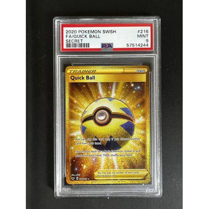 PSA9 2020 Pokemon Swsh - Quick Ball Gold - 216/202 - Sword & Shield Base - TCGroupAU