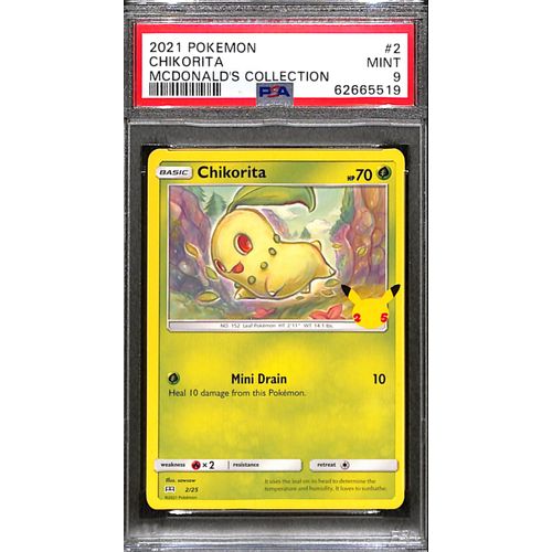 PSA9 - 2021 Pokemon - Chikorita 2/25 - McDonalds Collection - TCGroupAU