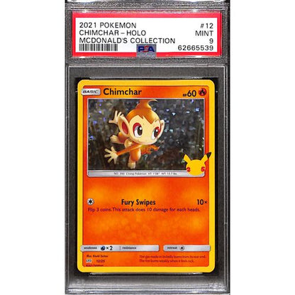 PSA9 - 2021 Pokemon - Chimchar Holo 12/25 - McDonalds Collection - TCGroupAU