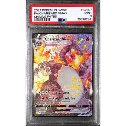 PSA9 - 2021 Pokemon - FA/Charizard Vmax SV107/SV122 - Shining Fates - TCGroupAU