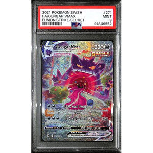 PSA9 - 2021 Pokemon - FA/Gengar Vmax - 271/264 Fusion Strike - TCGroupAU