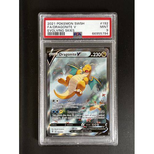 PSA9 - 2021 Pokemon Swsh FA - Dragonite V - 192/203 - Evolving Skies - TCGroupAU