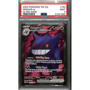 PSA9 - 2024 Pokemon - Gengar Ex 193/162 - Temporal Forces - TCGroupAU