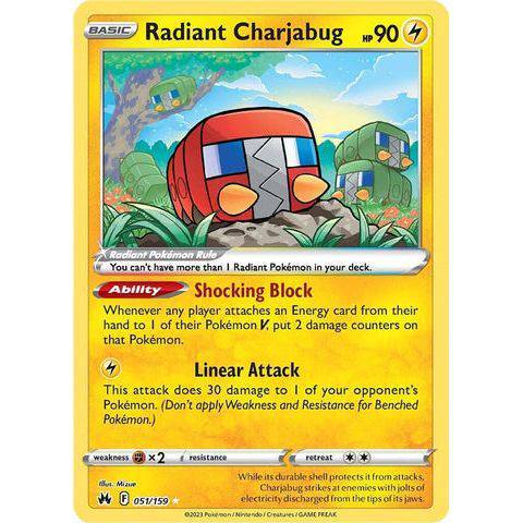 Radiant Charjabug (051/159)  - Crown Zenith - Pokemon - TCGroupAU