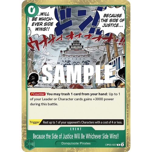 Because the Side of Justice Will Be Whichever Side Wins!! OP05-037 R (Foil) - One Piece Card Game Awakening of - TCGroupAU