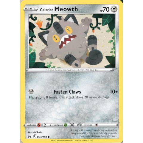 Galarian Meowth (084/159)  - Crown Zenith - Pokemon - TCGroupAU
