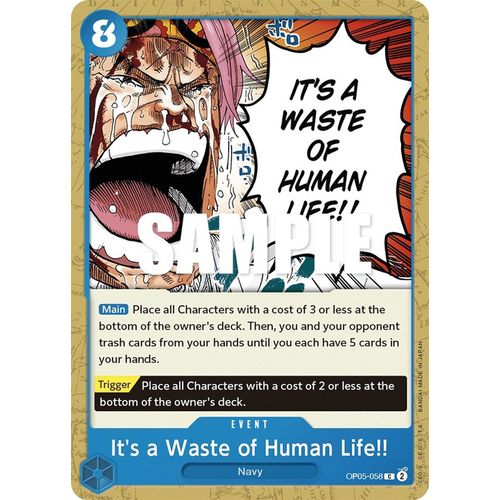 It's a Waste of Human Life!! OP05-058 C - One Piece Card Game Awakening of the New Era - TCGroupAU
