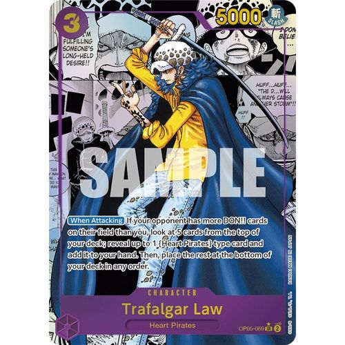 Trafalgar Law (Alternate Art) (Manga) OP05-069 SR (Foil) - One Piece Card Game Awakening of the New Era - TCGroupAU